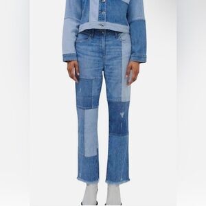 JONATHAN SIMKHAI Patchwork River High Rise Straight Jeans Size 27 Like New